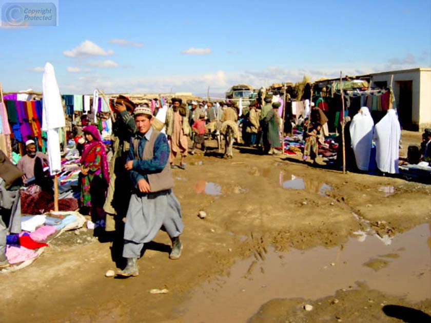 Main Aisle of Clothing Market